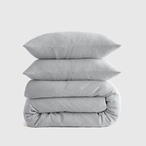 NWT QUINCE Organic Airy Gauze Duvet Cover Set Mist King/Cal King